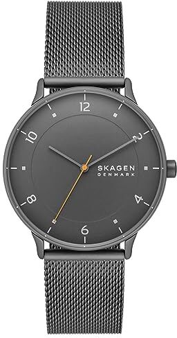 Skagen Orologio da uomo Riis Quartz/3 Movimento manuale con cassa da 40 mm e cinturino in acciaio