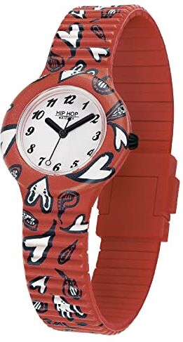 Hip Hop , Orologio da Donna, Collezione Heart by Heart, Orologio con Cinturino in Silicone Stampato, Cassa 32 mm, Movimento al quarzo 3H Miyota 7T35