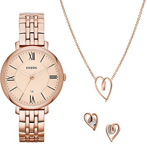 Fossil Orologio Jacqueline da donna, movimento a tre lancette, cassa in acciaio inossidabile oro rosa da 36 mm con bracciale in acciaio inossidabile,