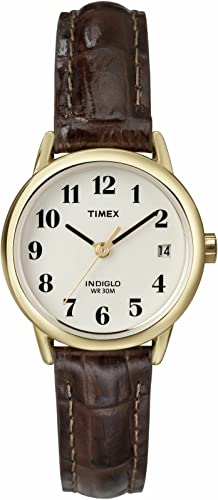 Timex Orologio da donna  Easy Reader, 25 mm, marrone e oro,