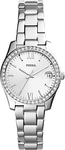 Fossil Orologio Scarlette Mini da donna, movimento al quarzo, cassa in acciaio inossidabile argentata da 32 mm con bracciale in acciaio inossidabile,