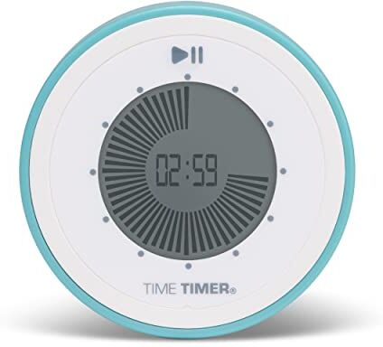 TIME TIMER Twist digitale per il conto alla rovescia 90 minuti — per l'apprendimento in aula dei bambini, strumento di studio a casa, orologio da scrivania, timer per esercizi e cucina (Lake Day Blue)