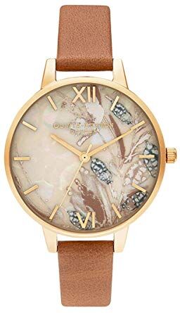 Burton Orologio Analogico al Quarzo da Donna con Cinturino in Pelle Marrone