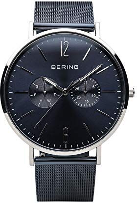 BERING Uomo Analogico Quarzo Classic Orologio con Cinturino in Acciaio inossidabile Cinturino e Vetro zaffiro