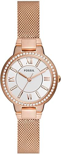 Fossil Orologio Virginia da donna, movimento a tre lancette, cassa in acciaio inossidabile oro rosa 30 mm con bracciale in acciaio inossidabile,