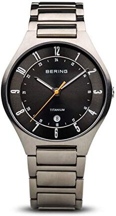 BERING Uomo Analogico Quarzo Titanium Orologio con Cinturino in Titanio Cinturino e Vetro zaffiro