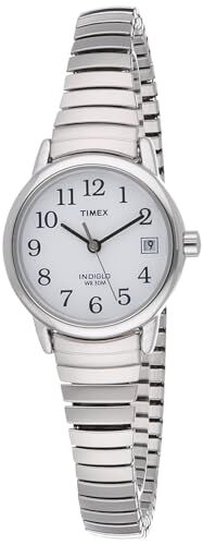 Timex Orologio da donna con cinturino di espansione, datario, finestra e finestrella