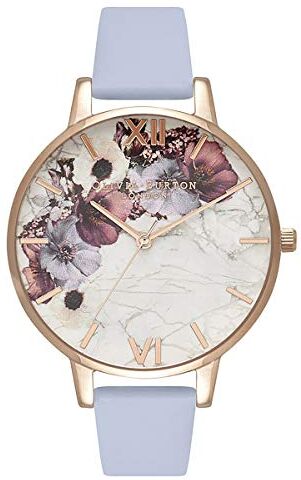 Burton Orologio Analogico al Quarzo da Donna con Cinturino in Pelle Colore Blu Gesso