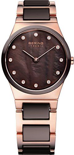 BERING Donna Analogico Quarzo Ceramic Orologio con Cinturino in Acciaio inossidabile/Ceramica Cinturino e Vetro zaffiro