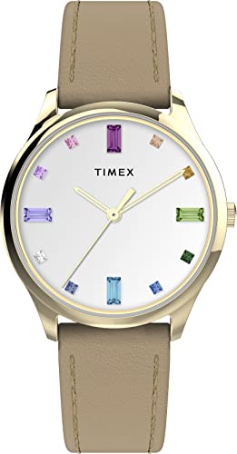 Timex Main Street, Orologio da Donna, 32 mm, con Cinturino in Pelle, TW2V76300