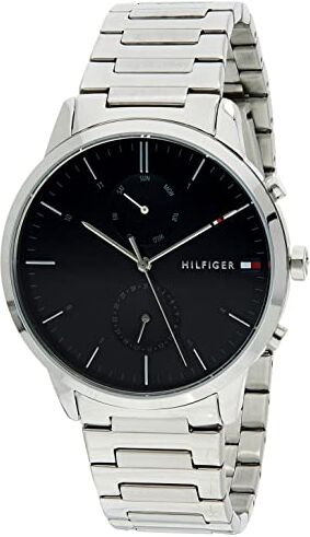 Tommy Hilfiger Orologio Analogico Multifunzione al Quarzo da Uomo con Cinturino in Acciaio Inossidabile Argentato