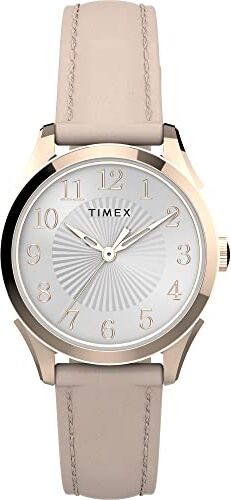 Timex Orologio Analogico al Quarzo da Donna con Cinturino in Pelle