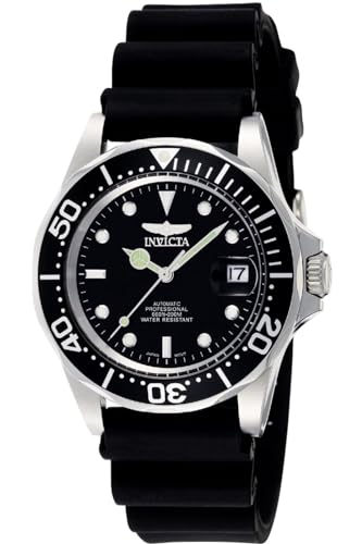 Invicta Pro Diver Orologio da uomo in acciaio inossidabile con movimento automatico 40 mm, Argento / Nero