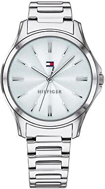 Tommy Hilfiger Orologio Analogico al Quarzo da Donna con Cinturino in Acciaio Inossidabile Argentato