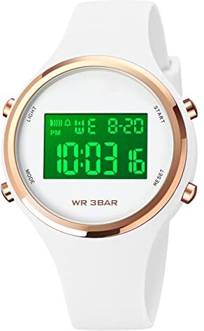 Forrader rologi digitali per le donne di moda sport all'aperto impermeabili ragazze orologi con cinturino in silicone cronometro sveglia calendario LED multifunzione orologio da polso da donna