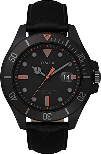 Timex Orologio Analogico al Quarzo Uomo con Cinturino in Pelle