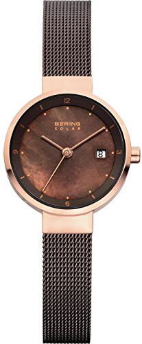 BERING Donna Analogico Solare Orologio con Cinturino in Acciaio inossidabile Cinturino e Vetro zaffiro