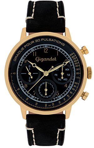 Gigandet Pulsation Orologio Uomo Multifunzione Analogico Quarzo Nero Oro