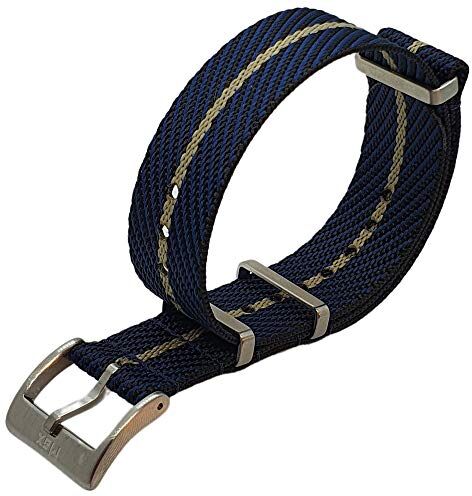 MAX Cinturino di sicurezza in nylon NATO cinturino di sicurezza in acciaio inossidabile spazzolato fibbia cinturino di ricambio per uomo donna 20 mm 22 mm opzioni di colore, 22mm