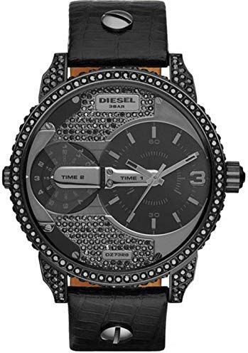 Diesel Mini Daddy Orologio da Uomo in Acciaio Inossidabile a Tre Lancette, Nero