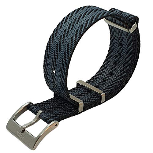 MAX Cinturino di sicurezza in nylon NATO cinturino di sicurezza in acciaio inossidabile spazzolato fibbia cinturino di ricambio per uomo donna 20 mm 22 mm opzioni di colore, 20mm