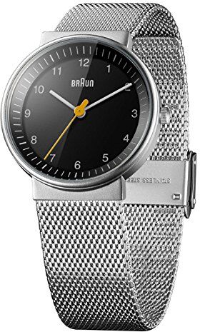 Braun Orologio da Polso Analogico, Acciaio Inossidabile, Unisex, Argento/Nero