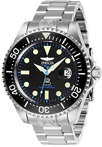 Invicta Grand Diver Orologio da Uomo in Acciaio Inossidabile con Movimento Automatico, Argento/Nero 47 mm