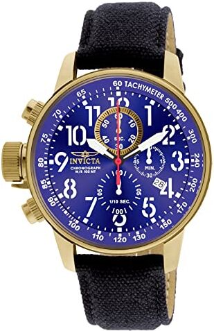 Invicta I-Force Orologio da Uomo in Acciaio Inossidabile con Movimento al Quarzo 46 mm, Oro/Blu