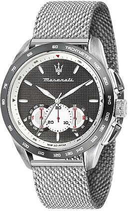 Maserati Orologio da uomo, Collezione Traguardo, con movimento al quarzo e funzione cronografo, in acciaio