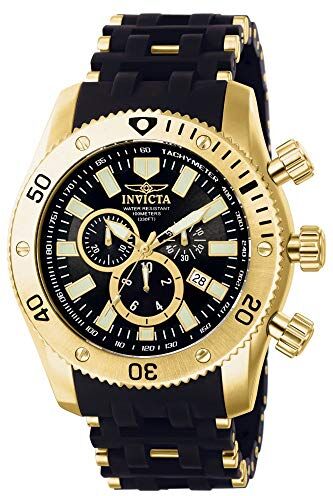 Invicta Sea Spider Orologio da Uomo in Acciaio Inossidabile con Movimento al Quarzo 50 mm, Oro/Nero