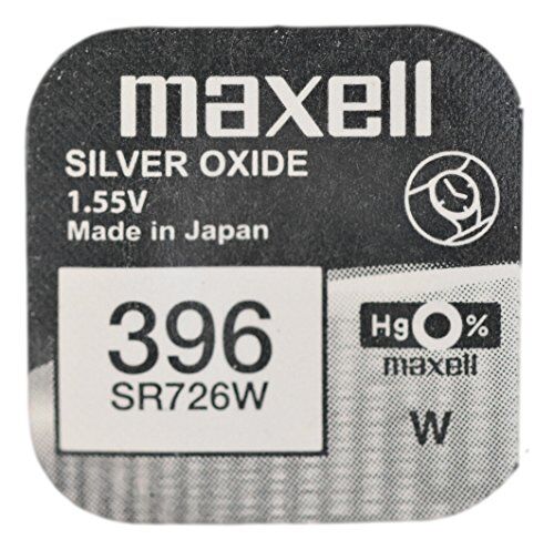 Maxell 396 SR726W, batteria per orologio in ossido d'argento da 1,55 V, in confezione blister