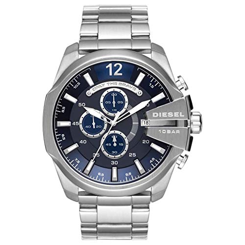 Diesel Chief Series Orologio da uomo, movimento cronografo al quarzo, cassa in acciaio inossidabile da 51 mm con bracciale,