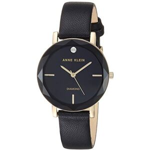 Anne Klein Orologio da donna con cinturino in vera pelle con quadrante con diamanti Anne Klein Orologio da donna con cinturino in vera pelle con quadrante con diamanti
