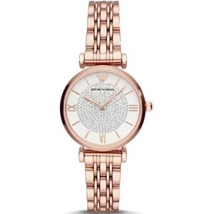 Emporio Armani Orologio Donna, movimento a due lancette, cassa in acciaio inossidabile oro rosa 32 mm con bracciale in acciaio inossidabile, Emporio Armani Orologio Donna, movimento a due lancette, cassa in acciaio inossidabile oro rosa 32 mm con bracciale in acciaio inossidabile,