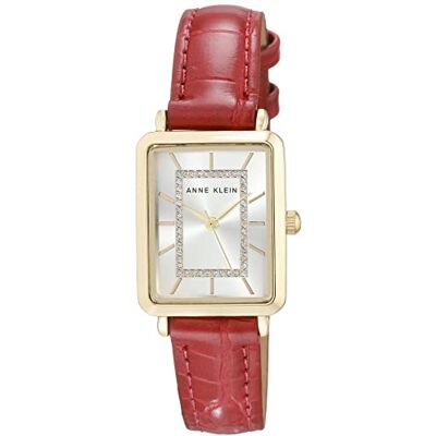Anne Klein Orologio da donna con cinturino effetto coccodrillo, impreziosito da cristalli, AK/3822, Rosso/Oro Anne Klein Orologio da donna con cinturino effetto coccodrillo, impreziosito da cristalli, AK/3822, Rosso/Oro