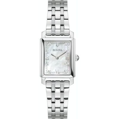 Bulova Orologio analogico classico da donna con cinturino in acciaio inox , argento, Bracciale Bulova Orologio analogico classico da donna con cinturino in acciaio inox , argento, Bracciale