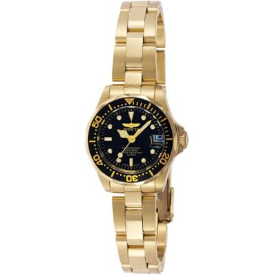 Invicta Pro Diver Orologio da Donna in acciaio inossidabile con movimento Quarzo 24mm, Oro / Nero Invicta Pro Diver Orologio da Donna in acciaio inossidabile con movimento Quarzo 24mm, Oro / Nero