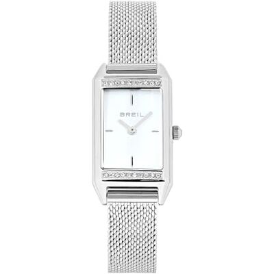 Breil , Collezione Alizee, Orologio Donna Solo Tempo, Cassa Rettangolare in Acciaio Silver con Cristalli, Quadrante Bianco Opaco, Bracciale Mesh, Chiusura a Scorrimento, Cassa 17 x 26 mm Breil , Collezione Alizee, Orologio Donna Solo Tempo, Cassa Rettangolare in Acciaio Silver con Cristalli, Quadrante Bianco Opaco, Bracciale Mesh, Chiusura a Scorrimento, Cassa 17 x 26 mm