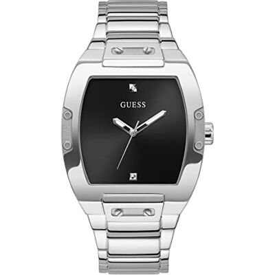 Guess Orologio da uomo Trend Casual Tonneau Diamante 43 mm, Argento/Argento/Argento, one, Phoenix Guess Orologio da uomo Trend Casual Tonneau Diamante 43 mm, Argento/Argento/Argento, one, Phoenix
