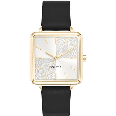Nine West Orologio da donna con cinturino, nero/oro, Cinturino Nine West Orologio da donna con cinturino, nero/oro, Cinturino