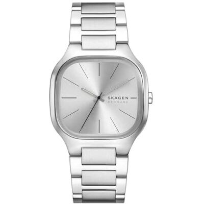 Skagen Orologio Mellem da uomo, movimento al quarzo a tre lancette con cinturino in acciaio inossidabile, 40 mm, Tono argento Skagen Orologio Mellem da uomo, movimento al quarzo a tre lancette con cinturino in acciaio inossidabile, 40 mm, Tono argento