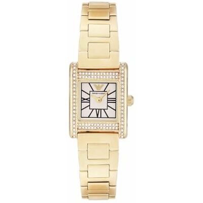 Emporio Armani Orologio Analogico al Quarzo Donna con Cinturino in Acciaio Inossidabile , Tono Oro, 20 mm Emporio Armani Orologio Analogico al Quarzo Donna con Cinturino in Acciaio Inossidabile , Tono Oro, 20 mm