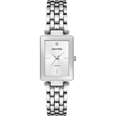 Armitron Orologio da polso da Donna, con quadrante con vero diamante, 75/5771, Argento Armitron Orologio da polso da Donna, con quadrante con vero diamante, 75/5771, Argento