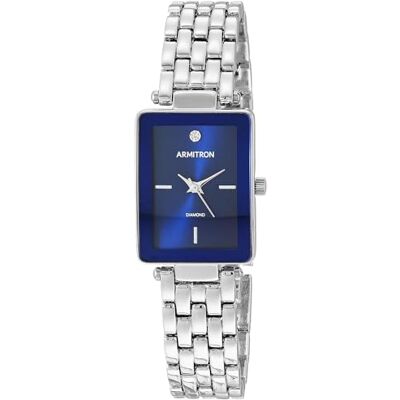 Armitron Orologio da polso da Donna, con quadrante con vero diamante, 75/5770, Argento Armitron Orologio da polso da Donna, con quadrante con vero diamante, 75/5770, Argento
