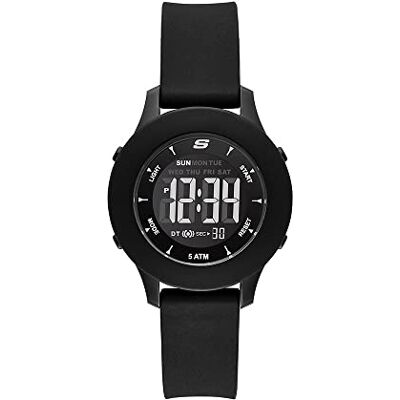 Skechers Orologio Rosencrans Donna, Movimento digitale, 37 mm Cassa in policarbonato nero con cinturino in silicone, Skechers Orologio Rosencrans Donna, Movimento digitale, 37 mm Cassa in policarbonato nero con cinturino in silicone,
