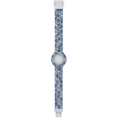 Hip Hop Cinturino Spring Fever, Cinturino Intercambiabile Orologio Donna per Cassa da 32 mm Colore Bianco cn Stampa Fiori Blu in Silicone Morbido Resistente all'Acqua Hip Hop Cinturino Spring Fever, Cinturino Intercambiabile Orologio Donna per Cassa da 32 mm Colore Bianco cn Stampa Fiori Blu in Silicone Morbido Resistente all'Acqua