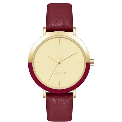 Nine West Orologio da polso da donna, Rosso/Oro Nine West Orologio da polso da donna, Rosso/Oro