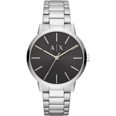 Armani Orologio da uomo, Movimento al quarzo a tre lancette e cassa da 42 mm con cinturino in acciaio Armani Orologio da uomo, Movimento al quarzo a tre lancette e cassa da 42 mm con cinturino in acciaio
