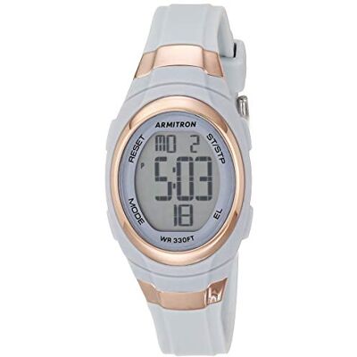 Armitron Orologio sportivo da donna, digitale, con cronografo, cinturino in resina, 45/7039, Blu/Oro Rosa Armitron Orologio sportivo da donna, digitale, con cronografo, cinturino in resina, 45/7039, Blu/Oro Rosa