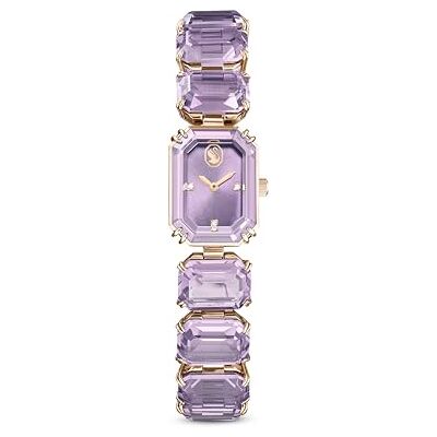 Swarovski Orologio, con Cristalli Viola, Taglio Octagon, Meccanismo al Quarzo, Impermeabile Fino a 50 m, Placcatura in Tonalità Champagne Dorato, 23 x 17 mm, 8 mm, 12,5-19 cm, 1,4 cm Swarovski Orologio, con Cristalli Viola, Taglio Octagon, Meccanismo al Quarzo, Impermeabile Fino a 50 m, Placcatura in Tonalità Champagne Dorato, 23 x 17 mm, 8 mm, 12,5-19 cm, 1,4 cm